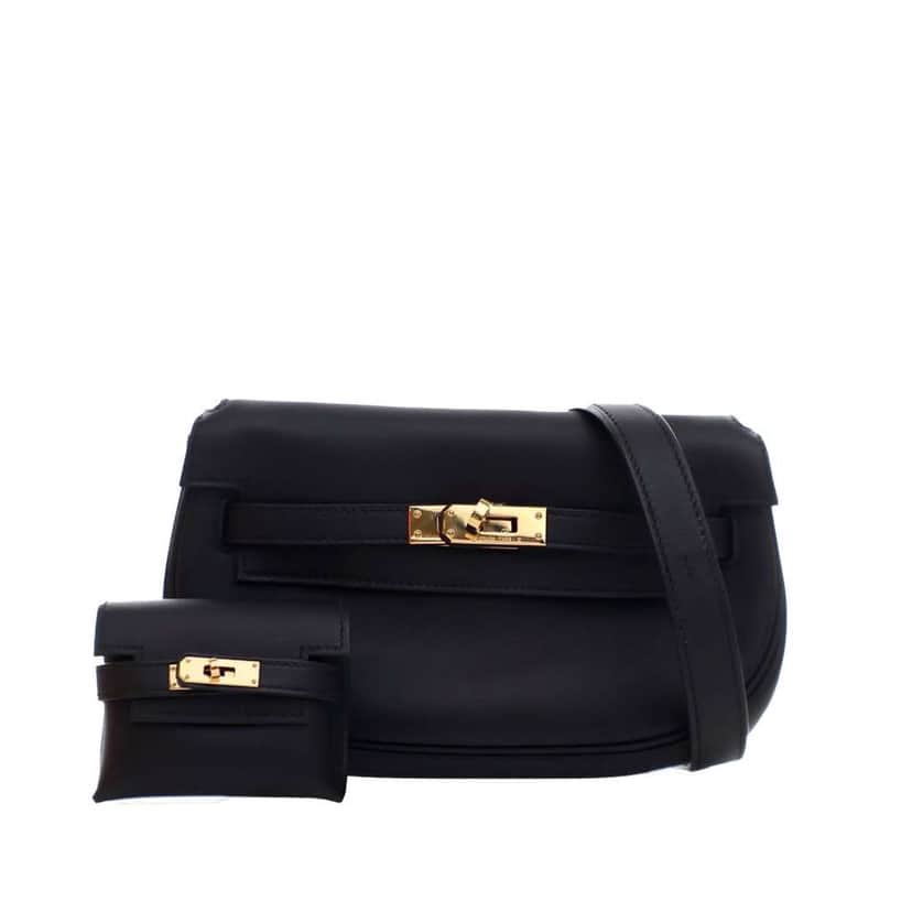 Hermès Swift Kelly Moove Black Leather Good condition - Front View