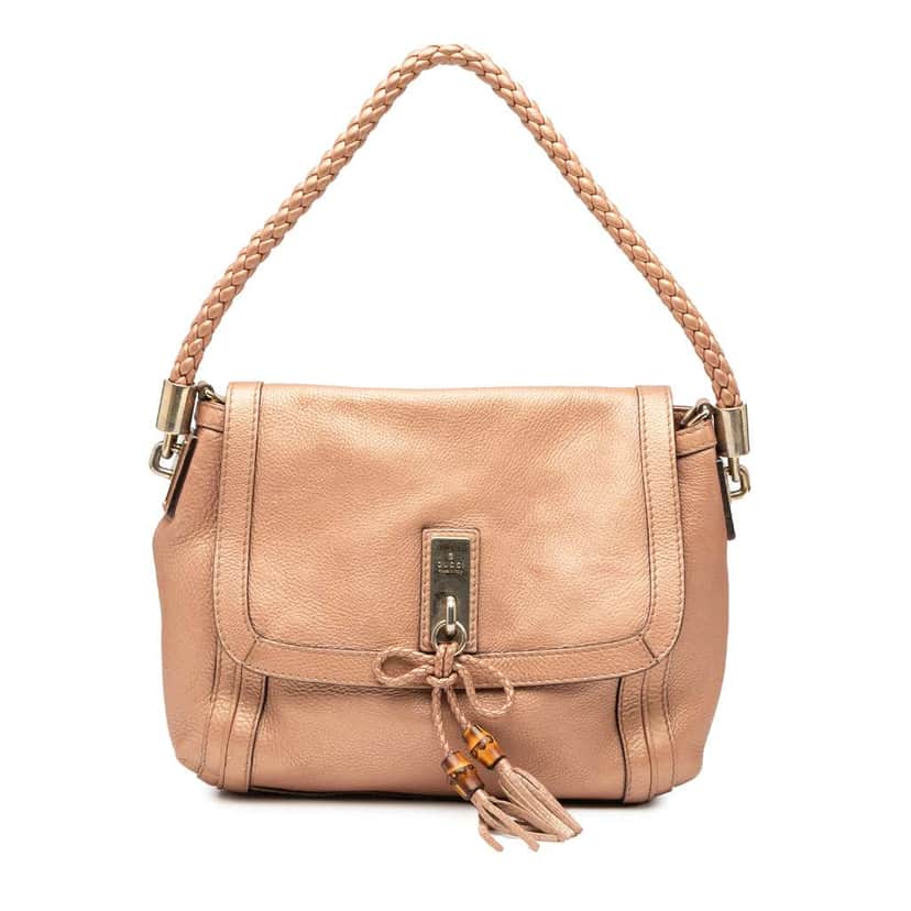 Gucci Leather Bella Satchel Brown Leather Good condition - Front View