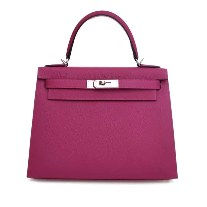 Hermès Epsom Kelly II Sellier 28 Purple Leather Good condition - Front View