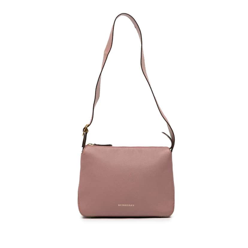Burberry Small Grained Calfskin Helmsley Crossbody Pink Leather Very good condition - Front View