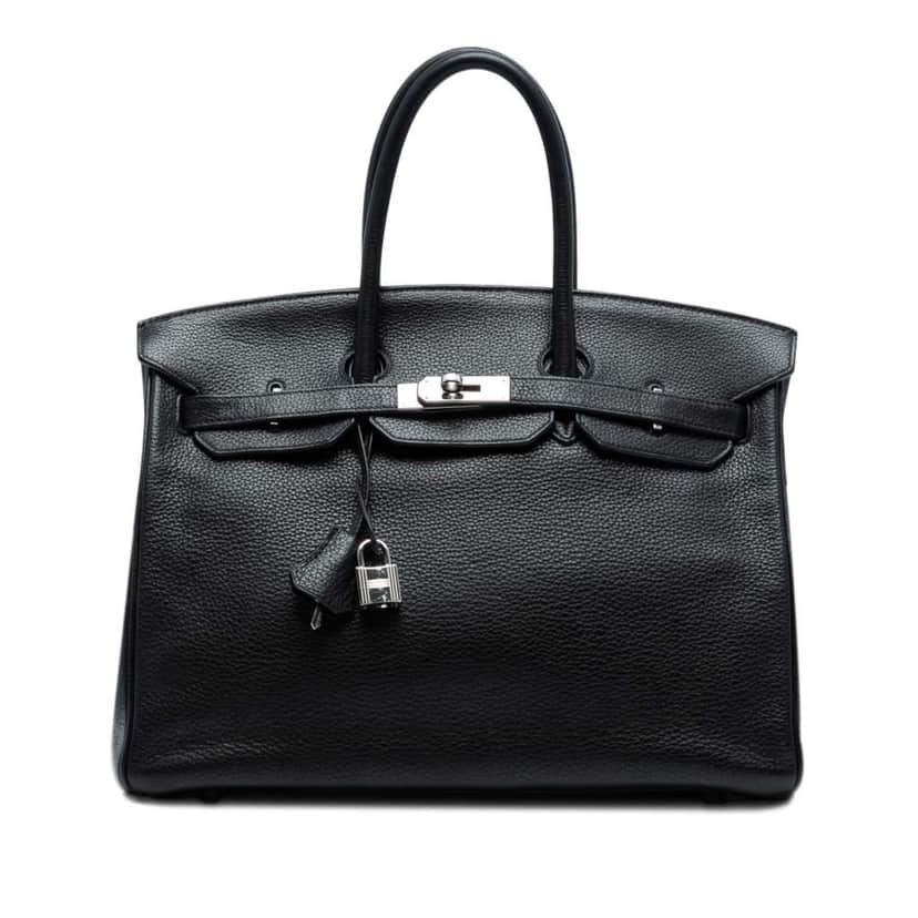 Hermès Togo Birkin Retourne 35 Black Leather Fair condition - Front View