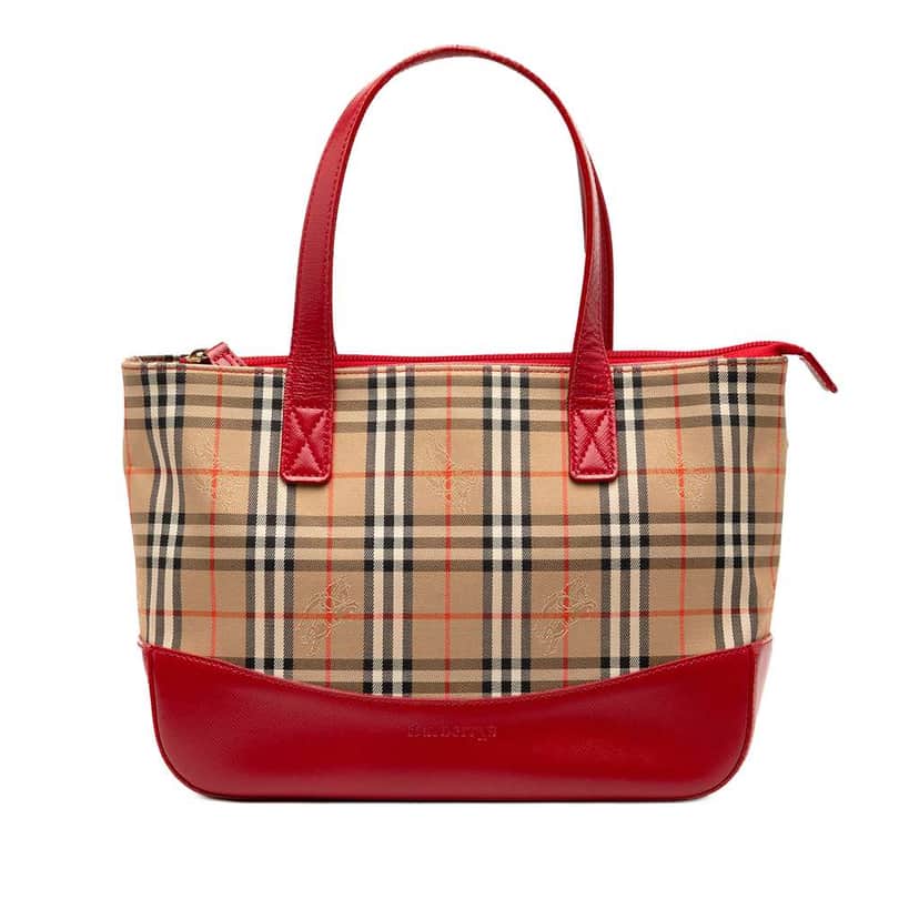 Burberry Haymarket Check Canvas Tote Brown Canvas Good condition - Front View