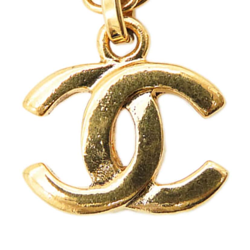 Chanel Gold Plated CC Pendant Chain Necklace Gold Metal Good condition - Front View