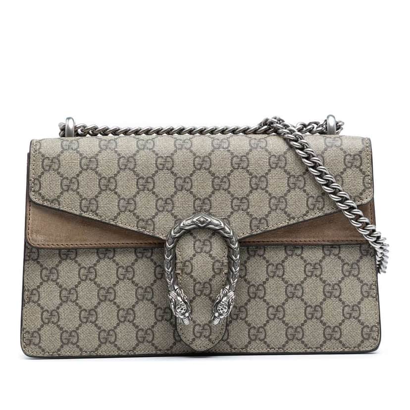 Gucci Medium GG Supreme Dionysus Shoulder Bag Brown Canvas Good condition - Front View
