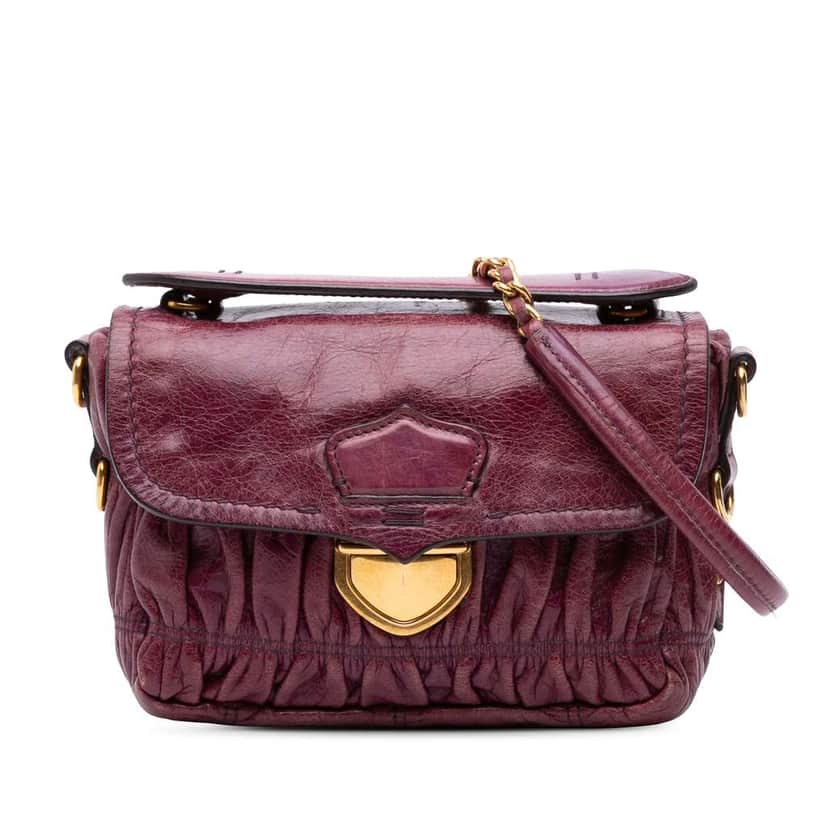 Prada Mini Nappa Gaufre Satchel Purple Leather Good condition - Front View