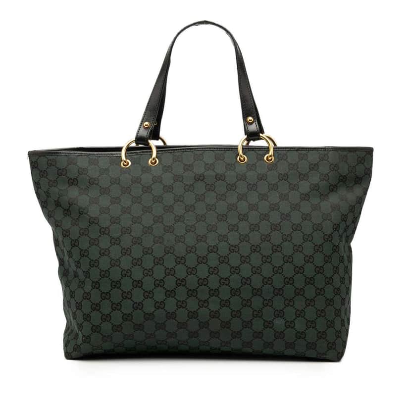 Gucci GG Canvas Tote Green Canvas Good condition - Front View