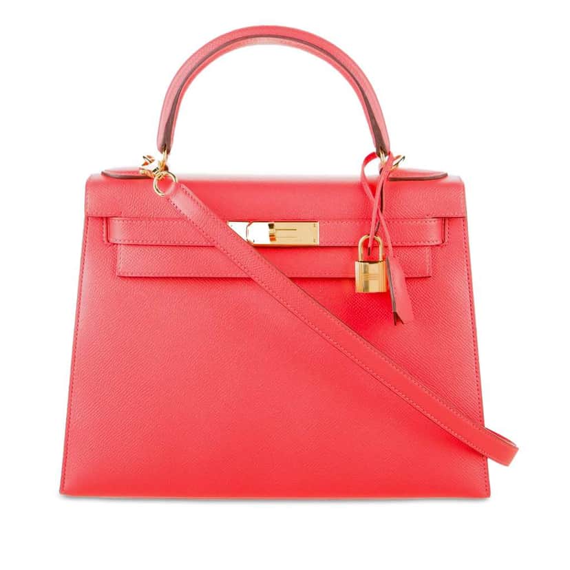Hermès Epsom Kelly Sellier 28 Pink Leather Good condition - Front View
