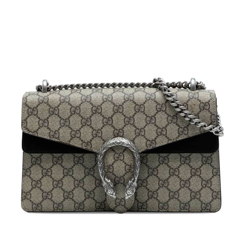 Gucci Medium GG Supreme Dionysus Shoulder Bag Brown Canvas Good condition - Front View