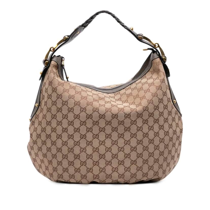 Gucci Medium GG Canvas Pelham Hobo Brown Canvas Good condition - Front View