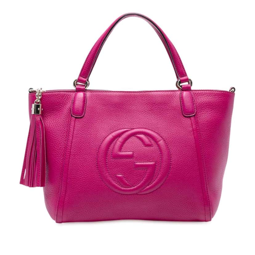 Gucci Small Leather Soho Cellarius Satchel Pink Leather Good condition - Front View