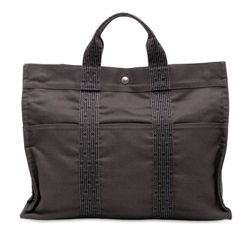 Hermès Canvas Herline MM Grey Canvas Good condition - Front View