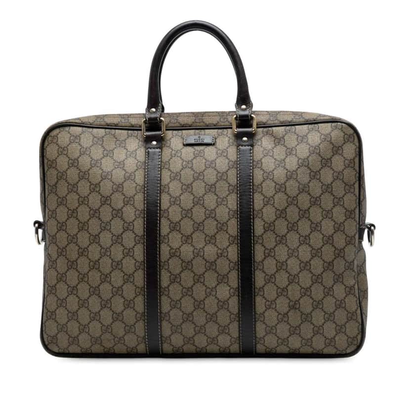 Gucci GG Supreme Business Bag Brown Canvas Good condition - Front View