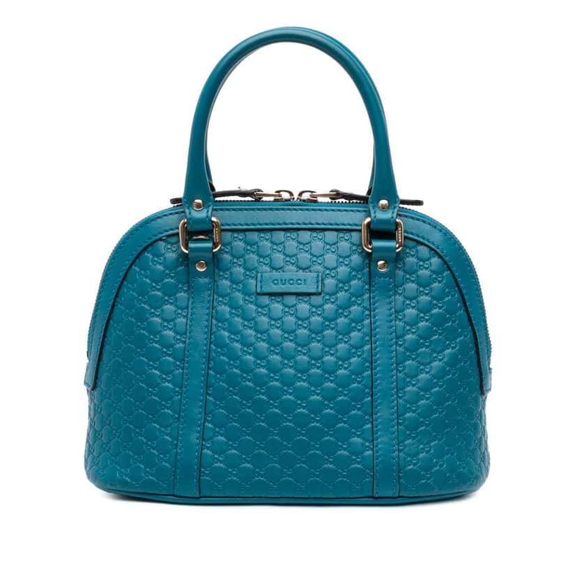 Gucci Mini Microguccissima Dome Satchel Blue Leather Good condition - Front View