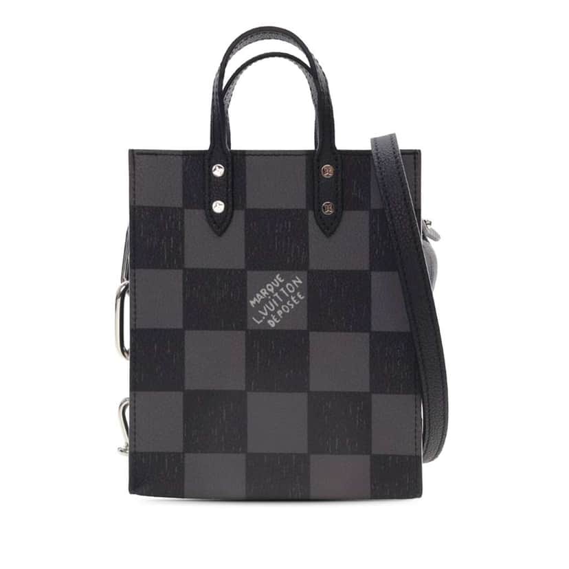 Louis Vuitton Damier Checkerboard Sac Plat XS Black Good condition - Front View