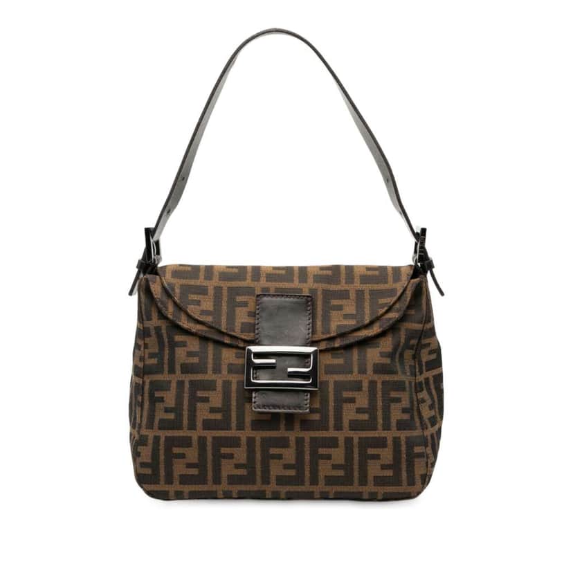Fendi Zucca Canvas Double Flap Mamma Brown Canvas Good condition - Front View