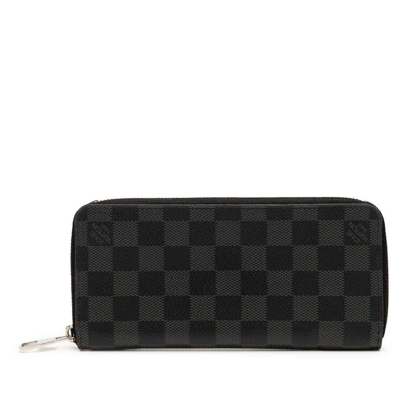 Louis Vuitton Damier Graphite Vertical Zippy Wallet Black Good condition - Front View