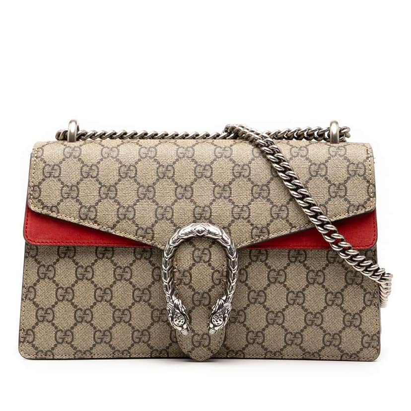 Gucci Medium GG Supreme Dionysus Shoulder Bag Brown Canvas Good condition - Front View
