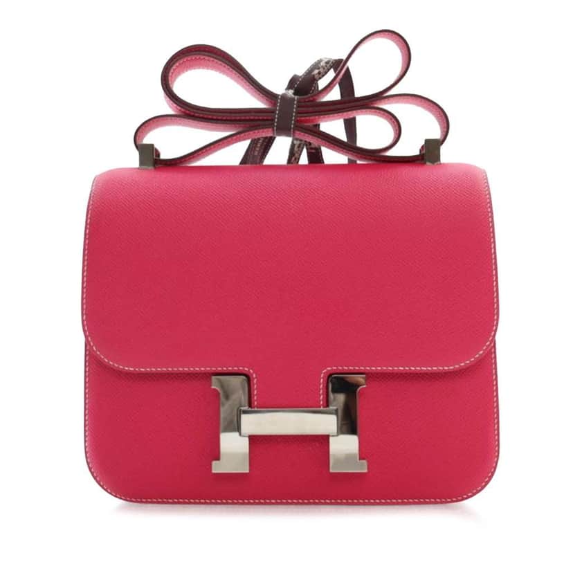 Hermès Epsom Constance 24 Pink Leather Good condition - Front View