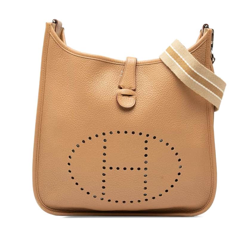 Hermès Clemence Evelyne III PM Brown Leather Good condition - Front View