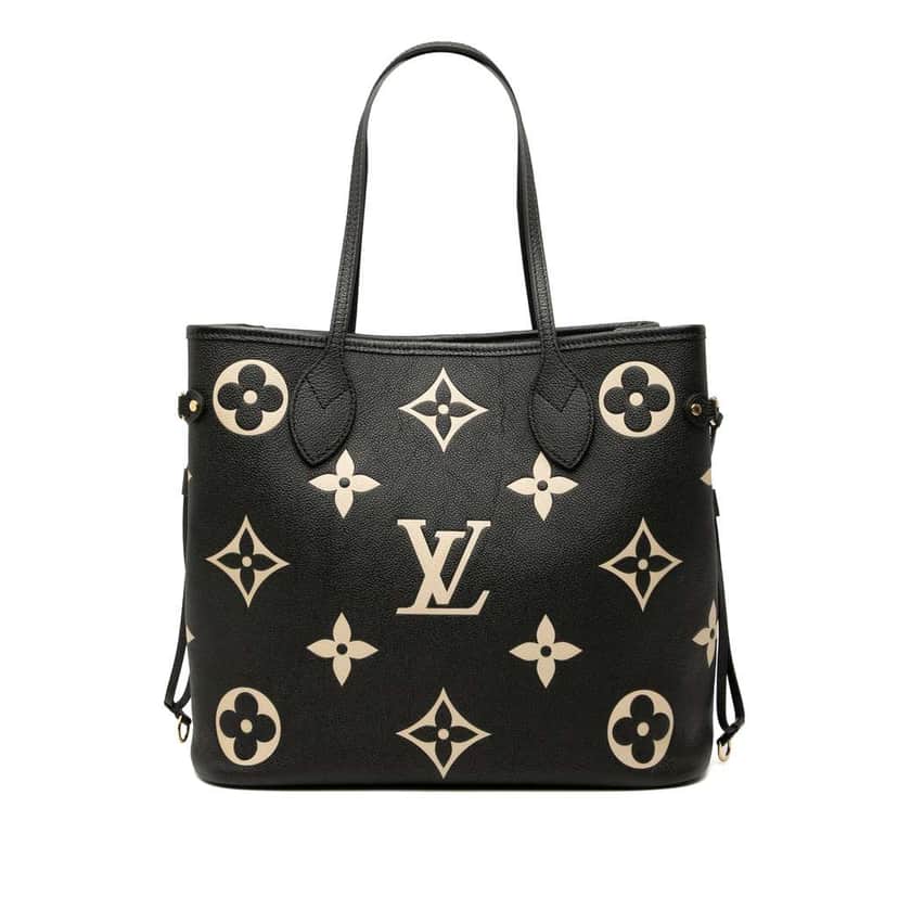 Louis Vuitton Bicolor Monogram Giant Empreinte Neverfull MM Black Leather Very good condition - Front View