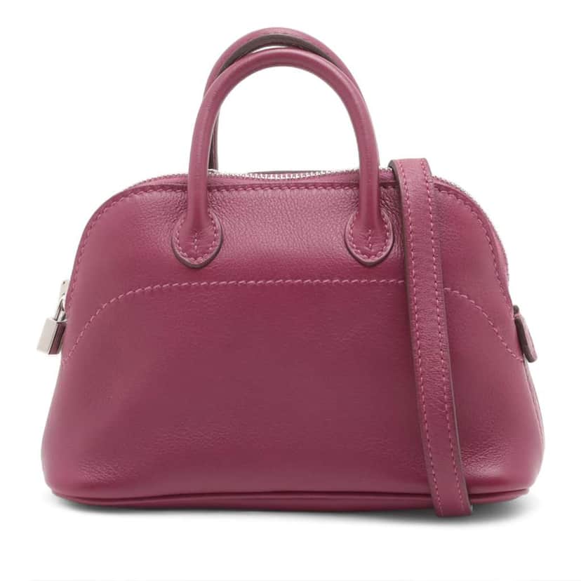 Hermès Micro Mini Evercolor Bolide 1923 Purple Leather Good condition - Front View