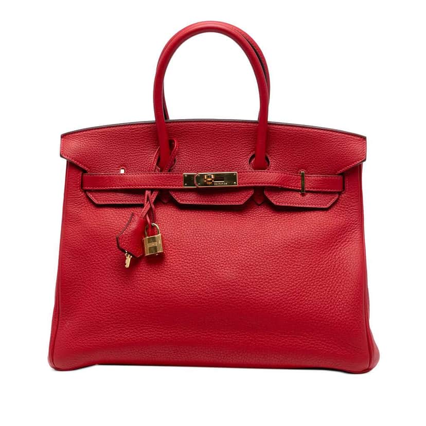 Hermès Togo Birkin Retourne 35 Red Leather Good condition - Front View