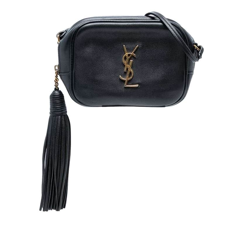 Saint Laurent Calfskin Monogram Blogger Bag Black Leather Good condition - Front View