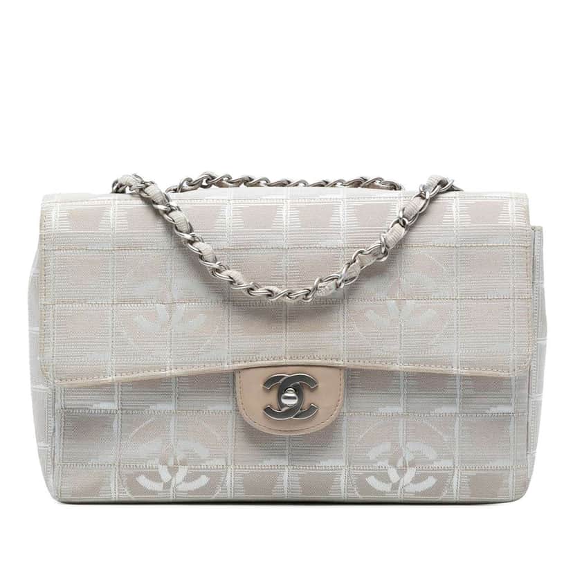 Chanel Medium New Travel Line Nylon Single Flap Brown Good condition - Front View