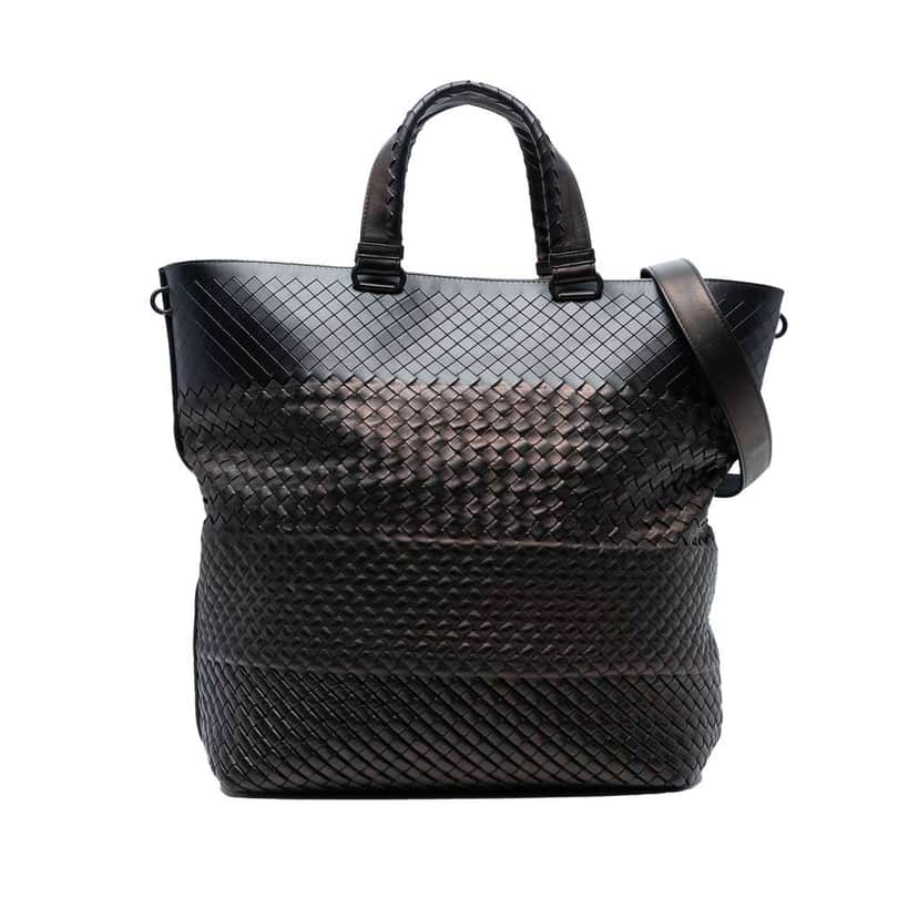 Bottega Veneta Nappa Intrecciato Imperatore Convertible Tote Brown Leather Good condition - Front View