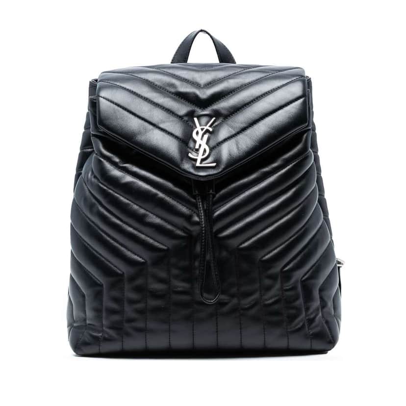 Saint Laurent Medium Matelasse Leather Monogram LouLou Backpack Black Leather Good condition - Front View