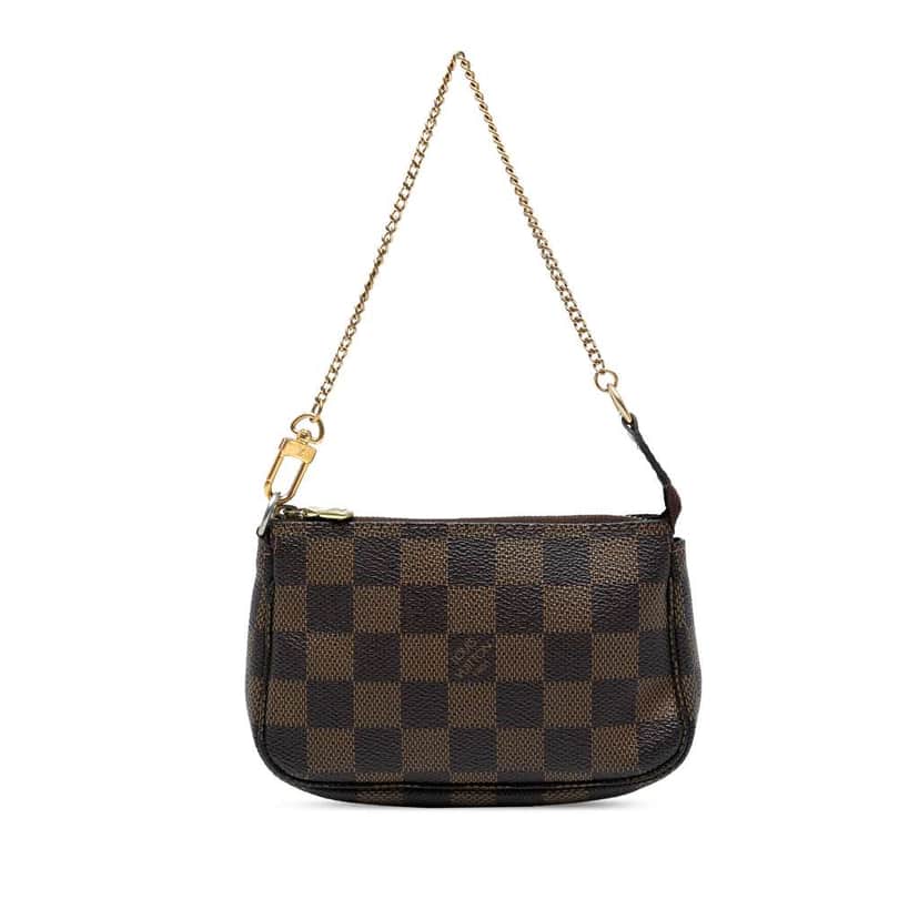 Louis Vuitton Damier Ebene Mini Pochette Accessoires Brown Good condition - Front View