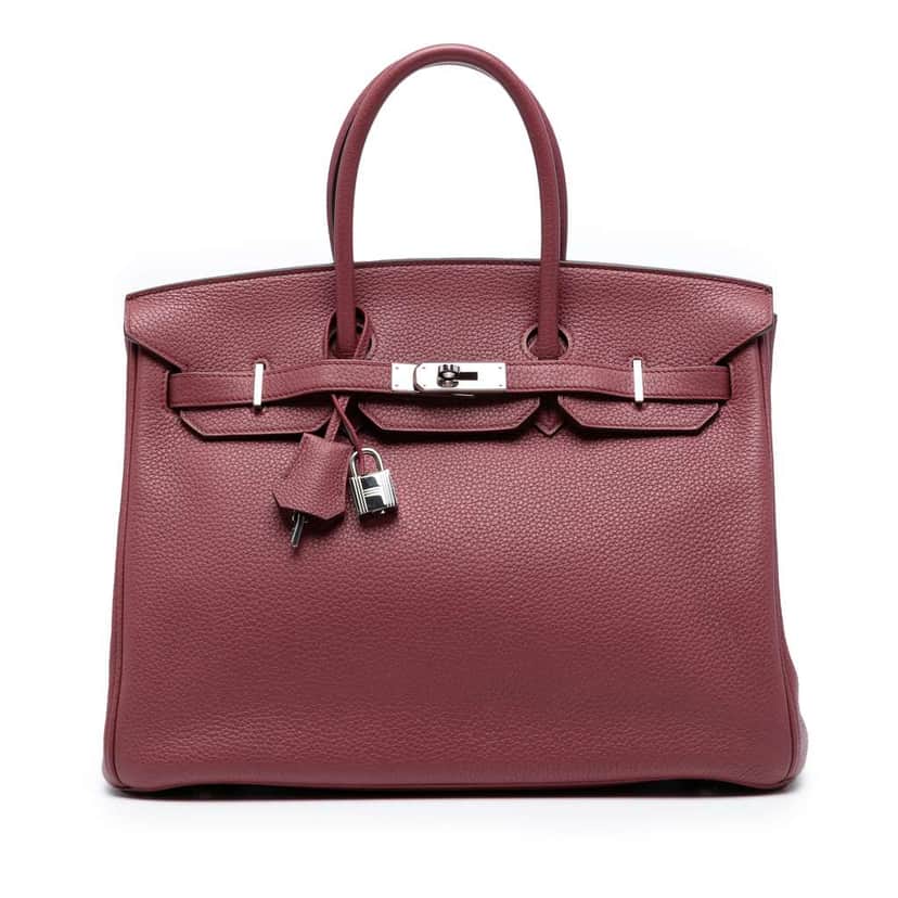 Hermès Togo Birkin Retourne 35 Red Leather Good condition - Front View