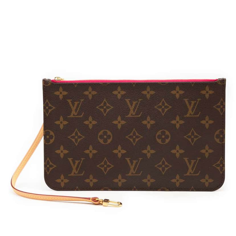 Louis Vuitton Monogram Neverfull Pouch Brown Very good condition - Front View