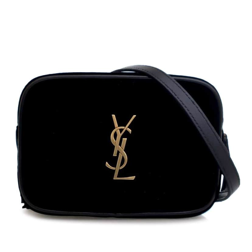 Saint Laurent Mini Velvet Monogram Lou Camera Belt Bag Black Velvet Good condition - Front View