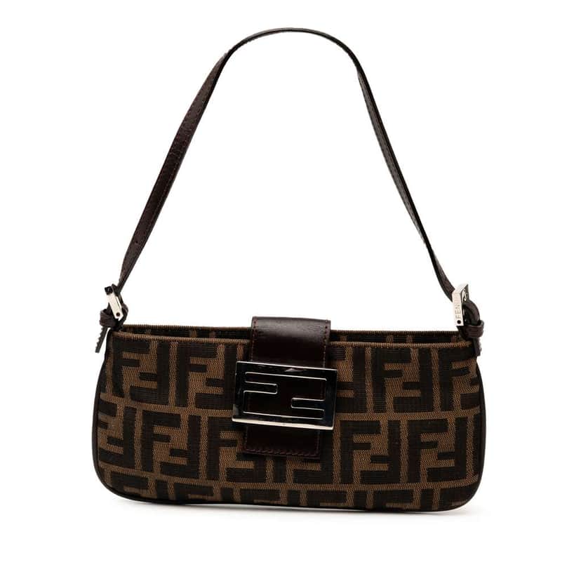 Fendi Zucca Canvas Shoulder Bag Brown Canvas Good condition - Front View