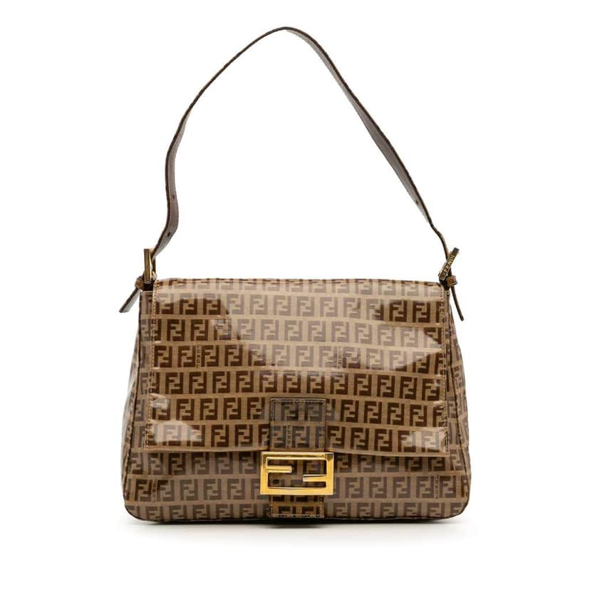 Fendi Zucchino Crystal Mamma Forever Brown Canvas Good condition - Front View