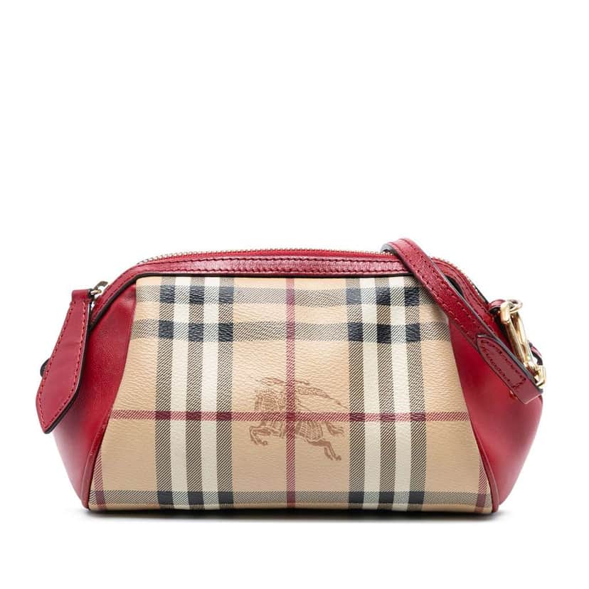 Burberry Mini Haymarket Check Coated Canvas Blaze Crossbody Brown Canvas Good condition - Front View
