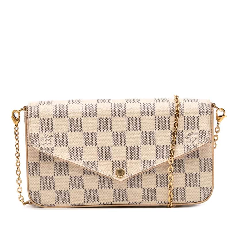 Louis Vuitton Damier Azur Pochette Felicie White Canvas Good condition - Front View