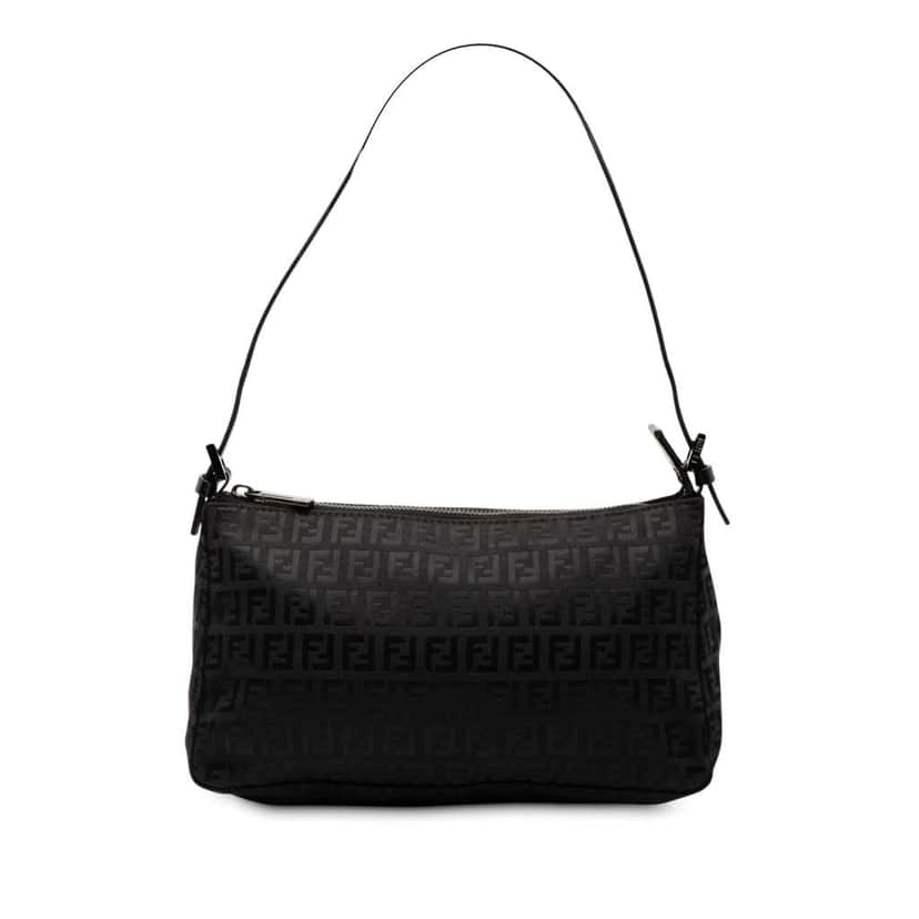 Fendi Zucchino Canvas Pochette Black Canvas Good condition - Front View