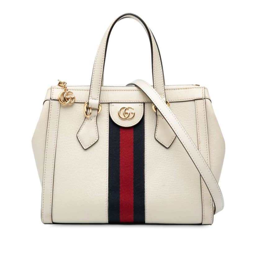 Gucci Small Leather Ophidia Satchel White Leather Very good condition - Front View