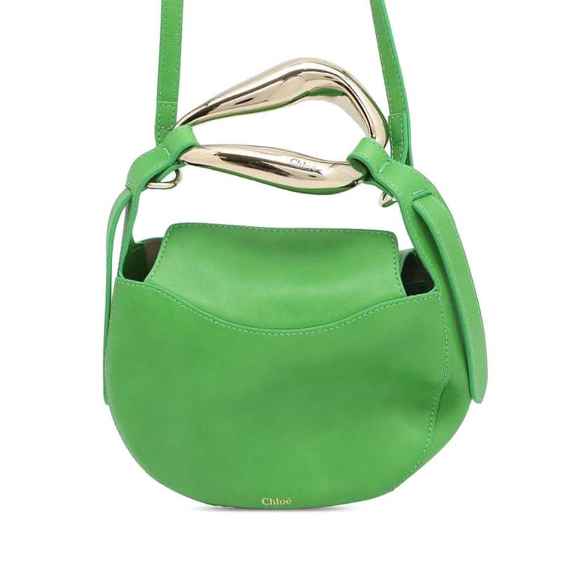 Chloé Small Leather Kiss Satchel Green Leather Good condition - Front View