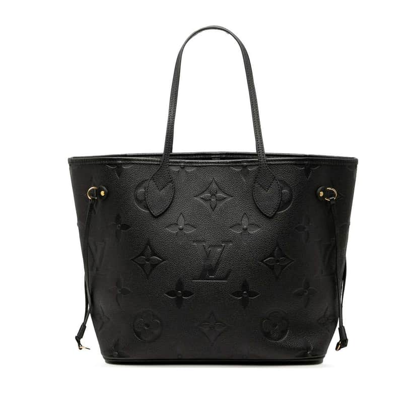 Louis Vuitton Monogram Giant Empreinte Neverfull MM Black Leather Good condition - Front View
