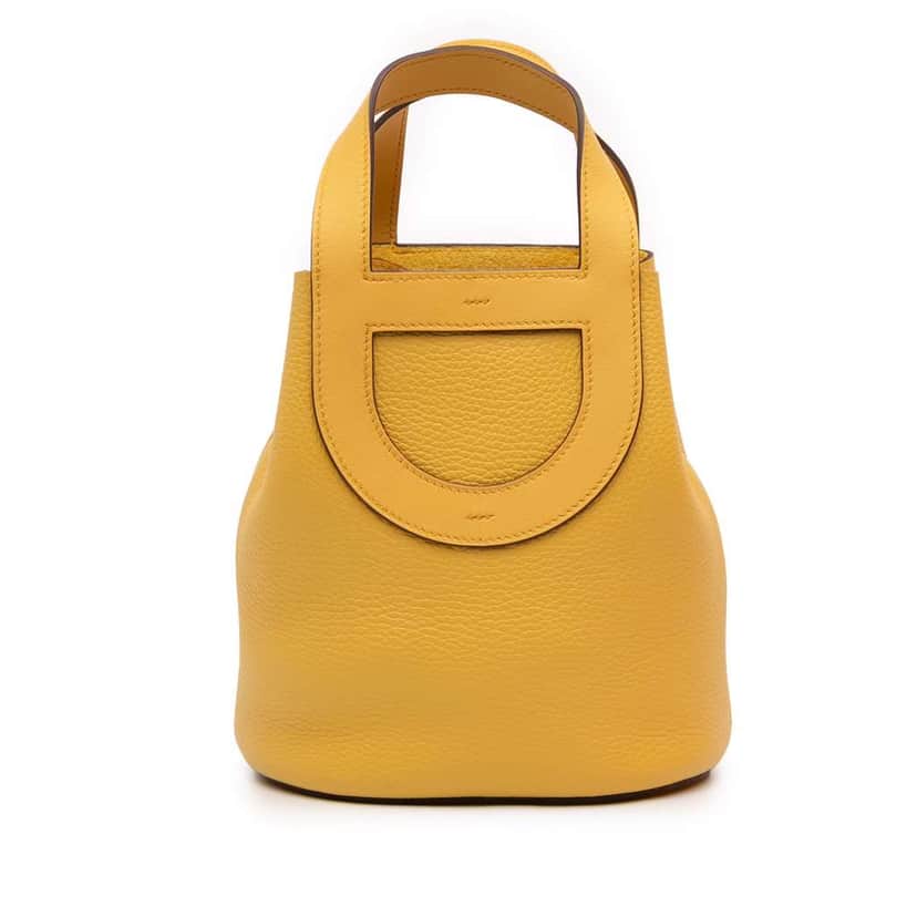 Hermès Clemence and Swift In The Loop 18 Yellow Leather Good condition - Front View