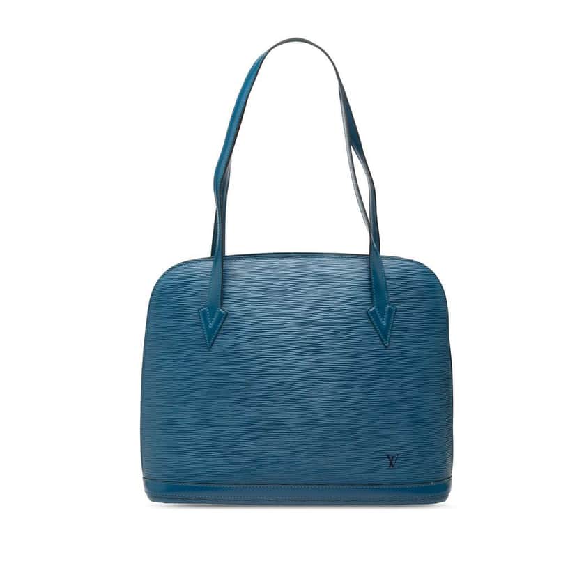 Louis Vuitton Epi Lussac Blue Leather Good condition - Front View