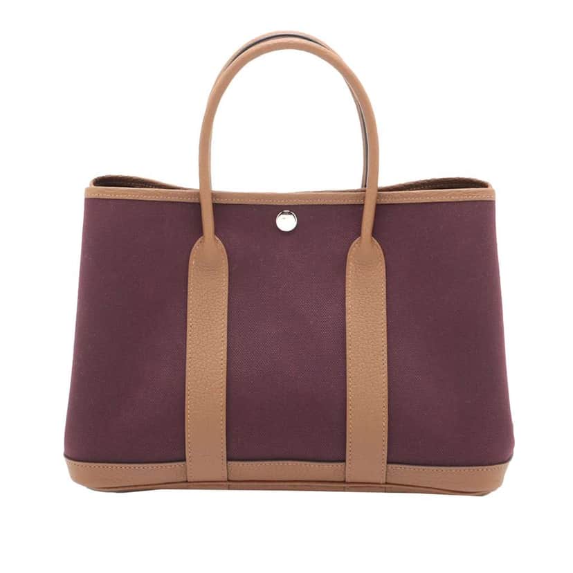 Hermès Toile Militaire and Negonda Garden Party 30 Purple Canvas Good condition - Front View