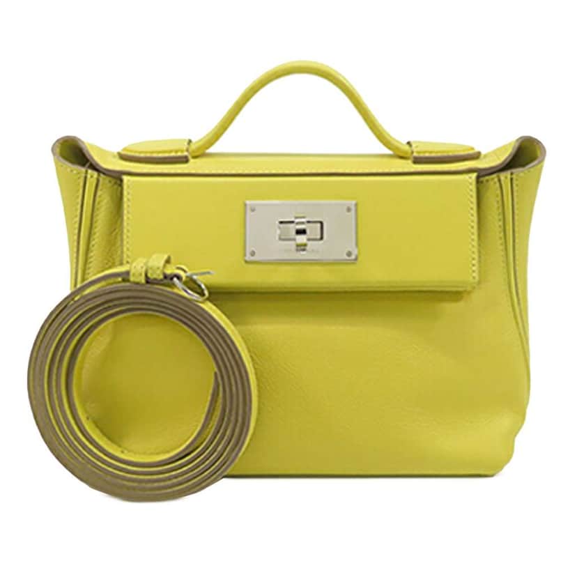 Hermès Evercolor and Swift 24/24 21 Yellow Leather Good condition - Front View