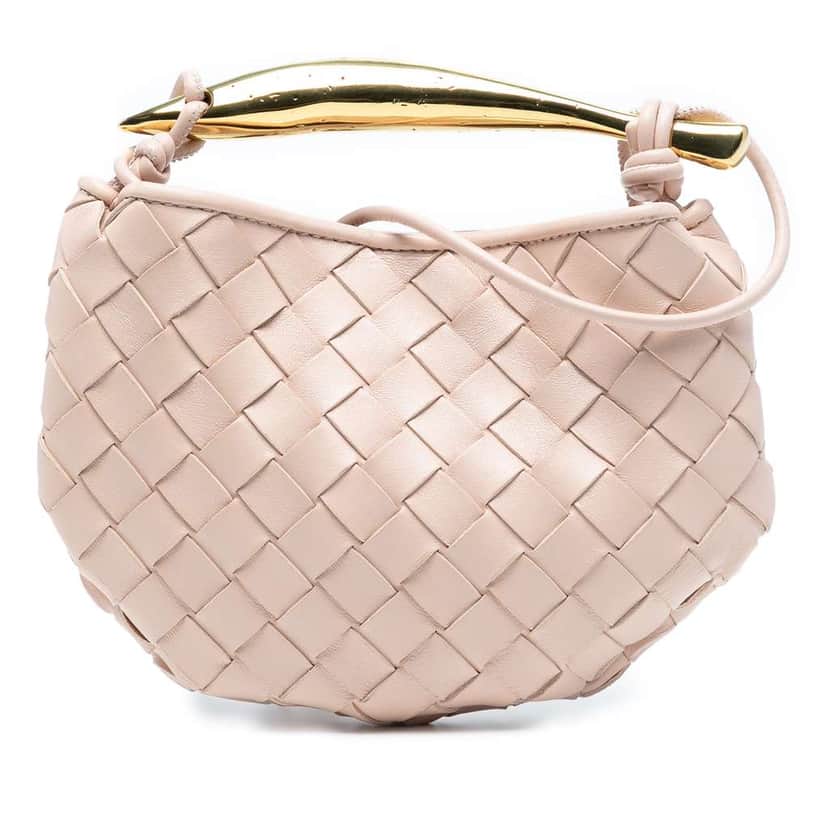Bottega Veneta Baby Lambskin Intrecciato Sardine Pink Leather Good condition - Front View