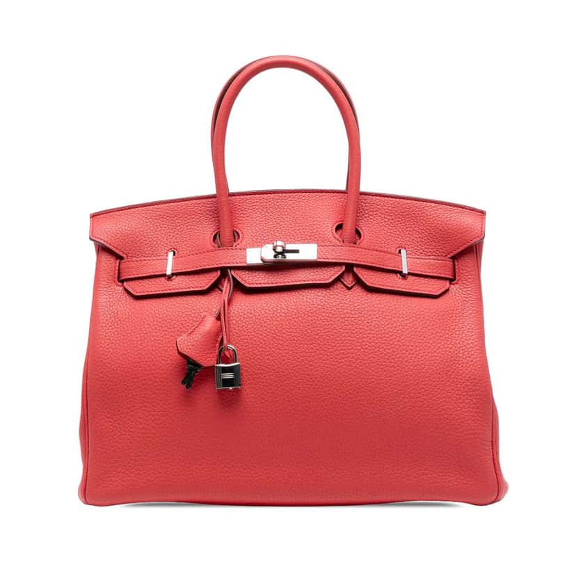 Hermès Togo Birkin Retourne 35 Red Leather Good condition - Front View