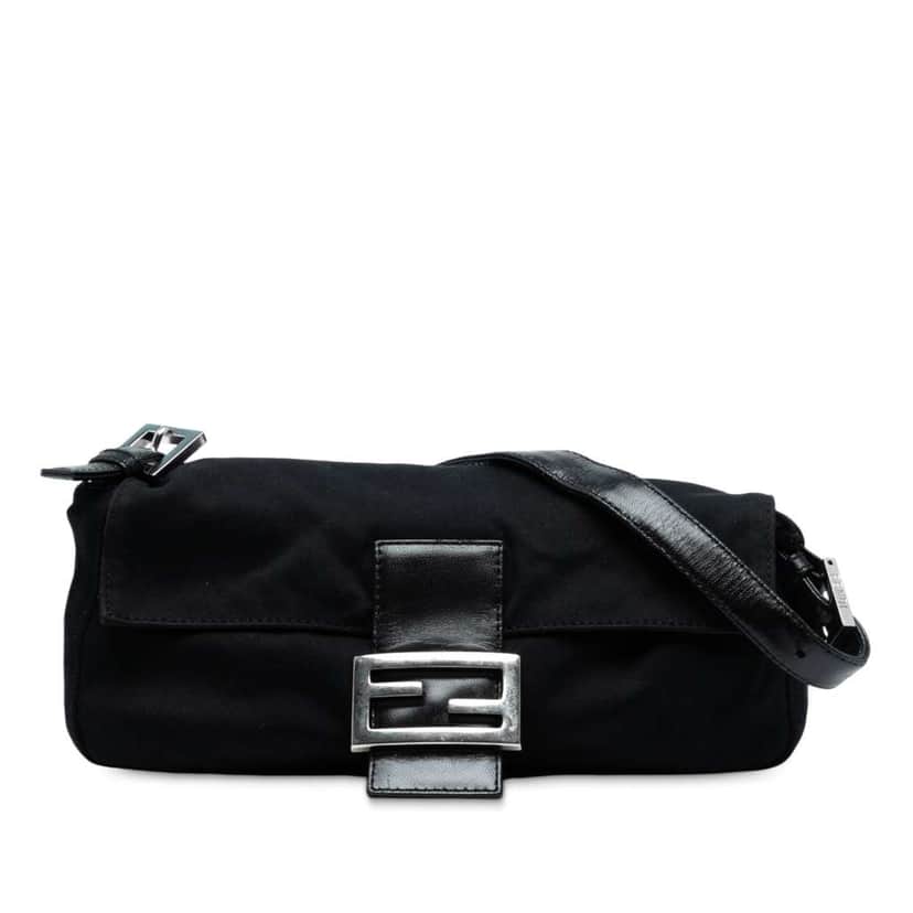 Fendi Neoprene Baguette Black Polyester Good condition - Front View