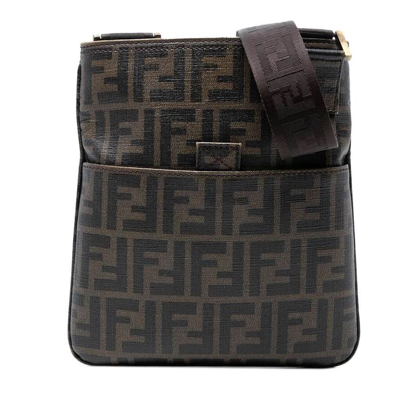 Fendi Zucca Coated Canvas Crossbody Brown Canvas Good condition - Front View